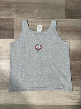 Vintage Adidas Grey Sleeveless Tank with Small Center Emblem